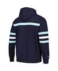 Men's Mitchell & Ness Deep Sea Blue Seattle Kraken Head Coach Pullover Hoodie
