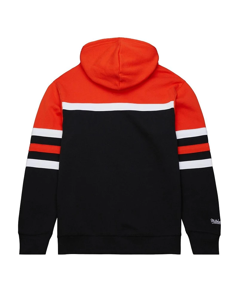 Men's Mitchell & Ness Black, Orange Philadelphia Flyers Head Coach Pullover Hoodie