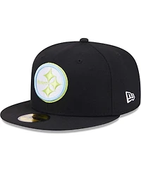 Men's New Era Black Pittsburgh Steelers Multi 59FIFTY Fitted Hat