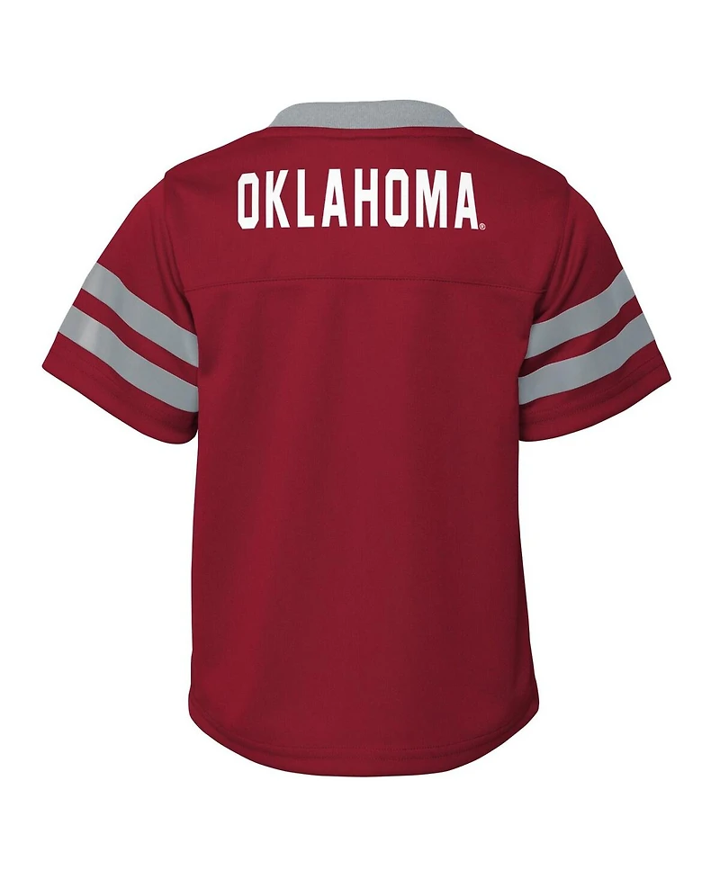 Baby Boys and Girls Crimson Oklahoma Sooners Two-Piece Red Zone Jersey Pants Set