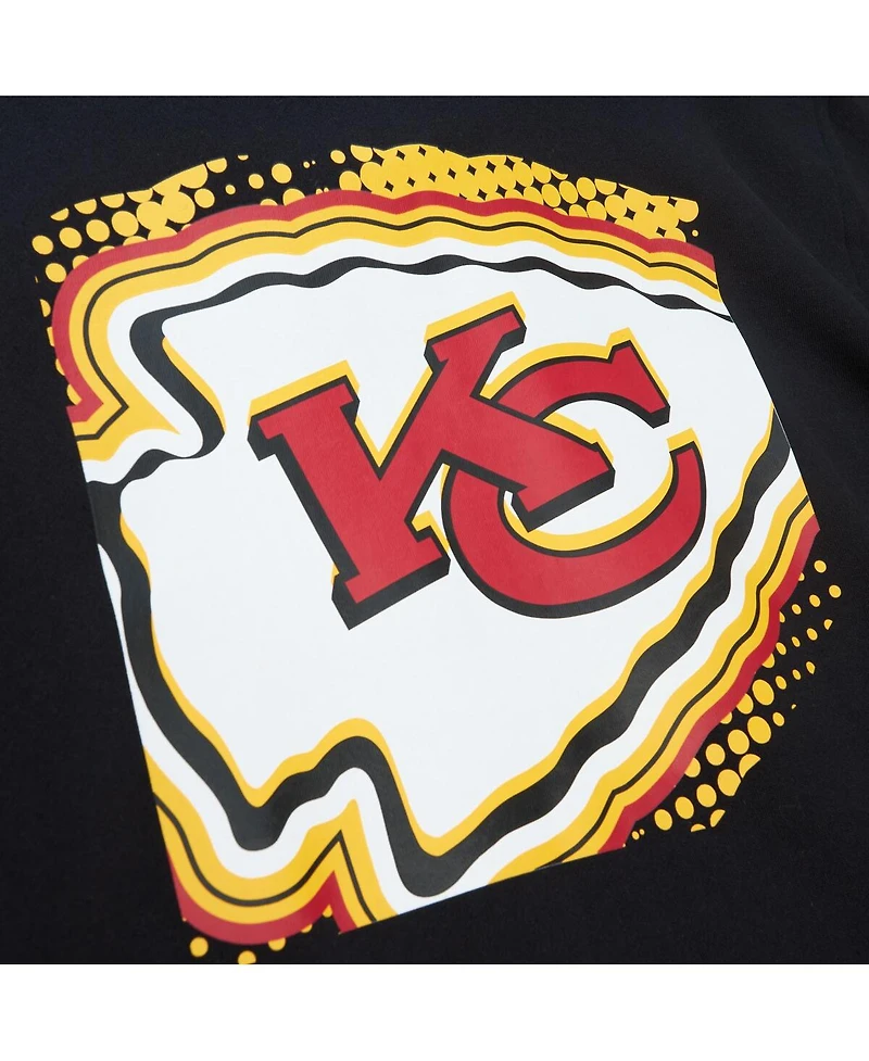 Men's Mitchell & Ness Black Kansas City Chiefs Gridiron Classics Big Face 7.0 Pullover Hoodie