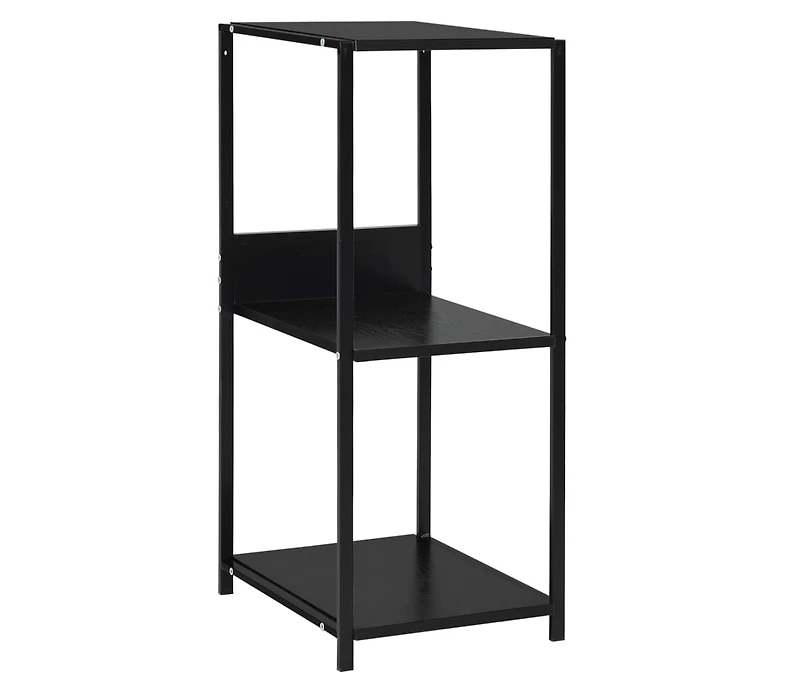 Small Straight Book Shelf Black 13.2"x15.6"x31.4" Engineered Wood