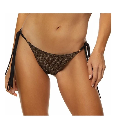 Guria Beachwear Women's Crinkle Lurex Reversible Scrunch Tie Side Bikini Bottom