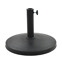 Parasol Base Round Polyresin 22 lb Black