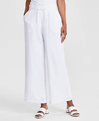 Jm Collection Women's Wide Leg Cotton Gauze Pants, Created for Macy's