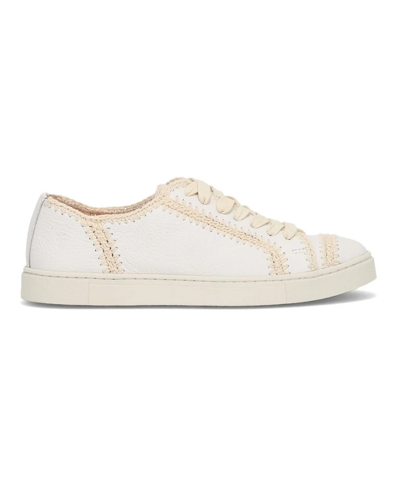 Frye Women's Ivy Crochet Low Lace Up Leather Sneakers