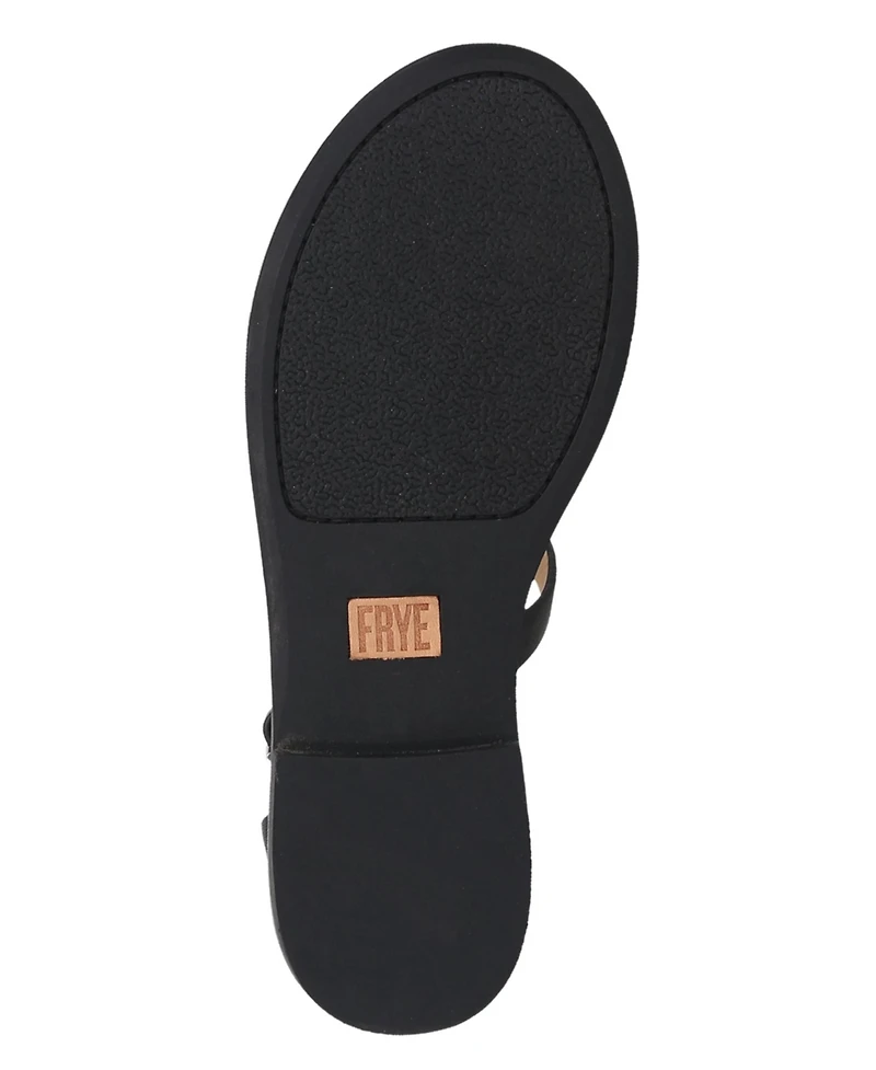 Frye Women's Taylor Thong Leather Flat Sandals - Black