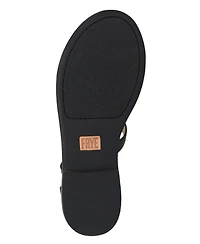 Frye Women's Taylor Thong Leather Flat Sandals - Black
