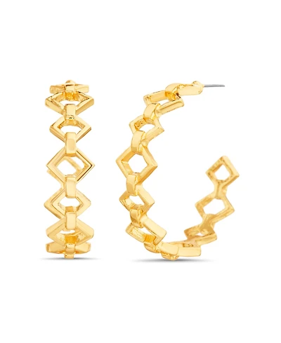 kensie Geometric Cut Out Hoop Earring