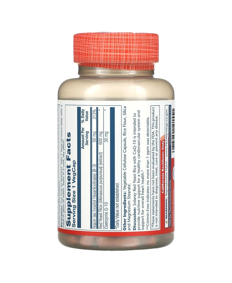 Solaray Red Yeast Rice CoQ-10 - 90 VegCaps