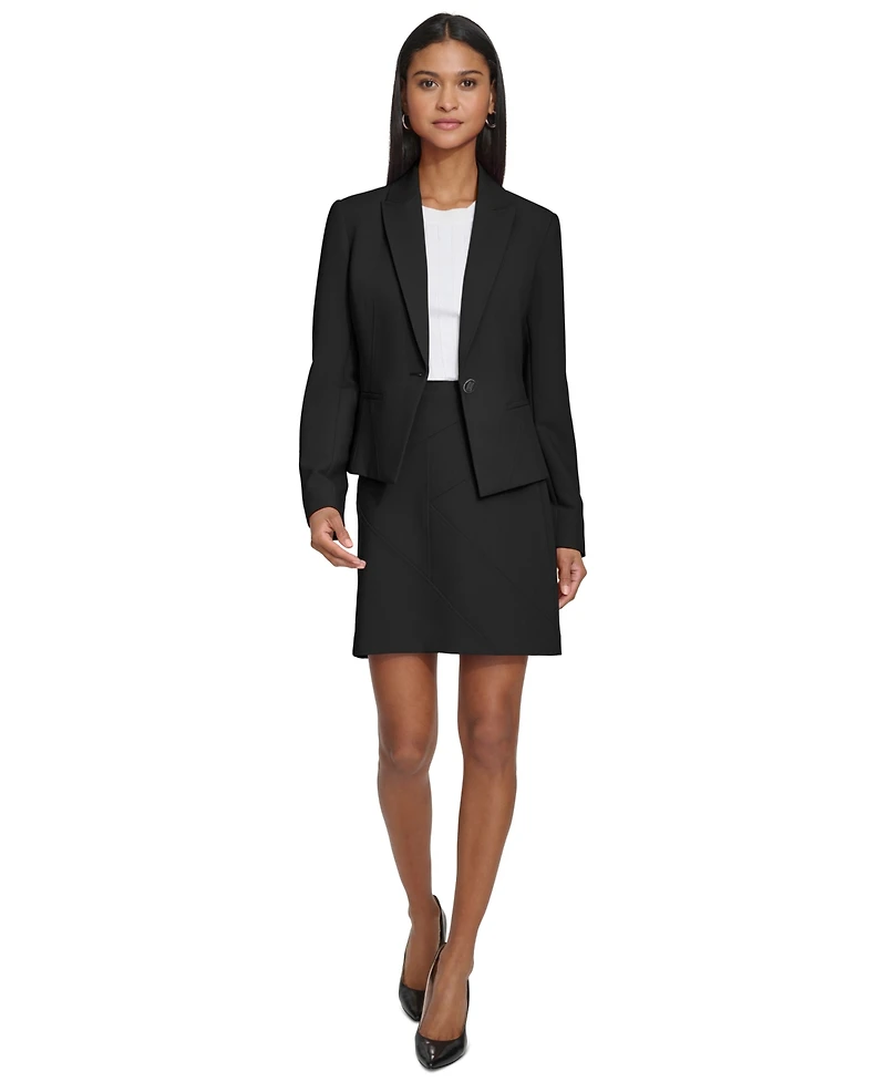 Karl Lagerfeld Paris Women's Peak-Lapel One-Button Blazer