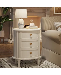 Tribesigns Nightstand with 3 Drawers, Vintage like Bed Side Table for Bedroom, No Assembly Required