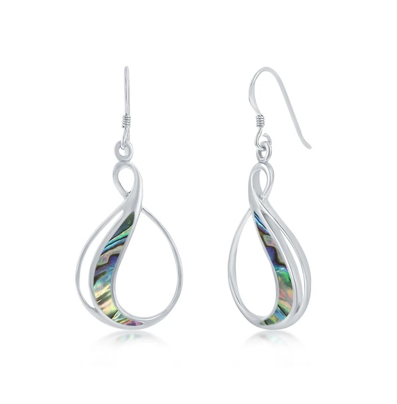 Sterling Silver Pearshaped Abalone Earrings