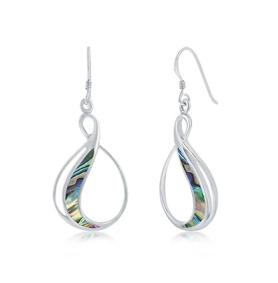 Sterling Silver Pearshaped Abalone Earrings