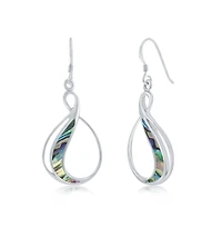 Sterling Silver Pearshaped Abalone Earrings