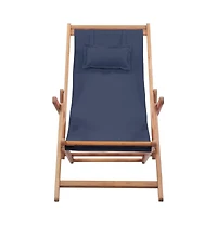Folding Beach Chair Fabric and Wooden Frame