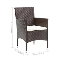 Patio Dining Chairs 4 pcs Poly Rattan Brown