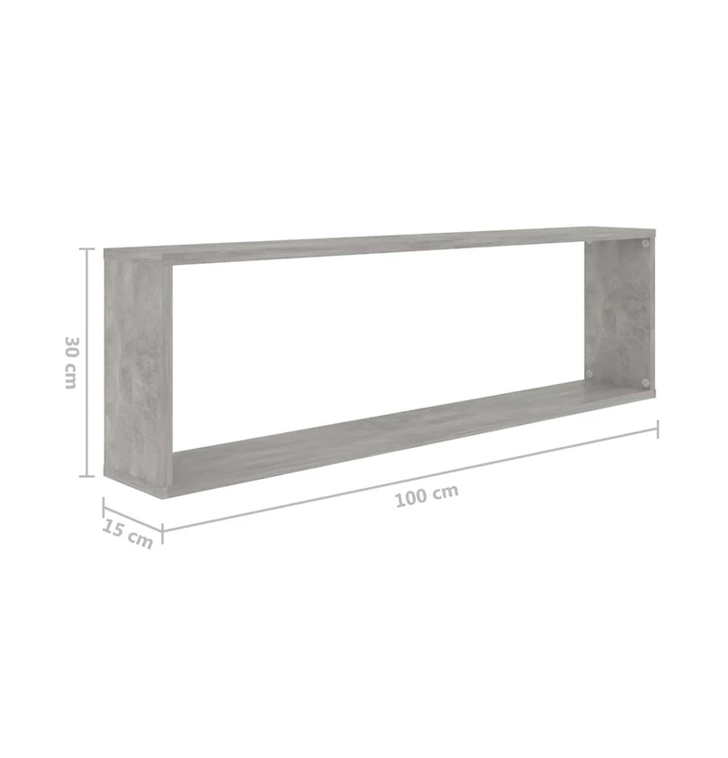 Wall Cube Shelves 2 pcs Concrete Gray 39.4"x5.9"x11.8" Engineered Wood