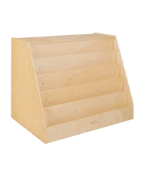 ECR4Kids Double-Sided Mobile Book Display with Storage, Natural, 1