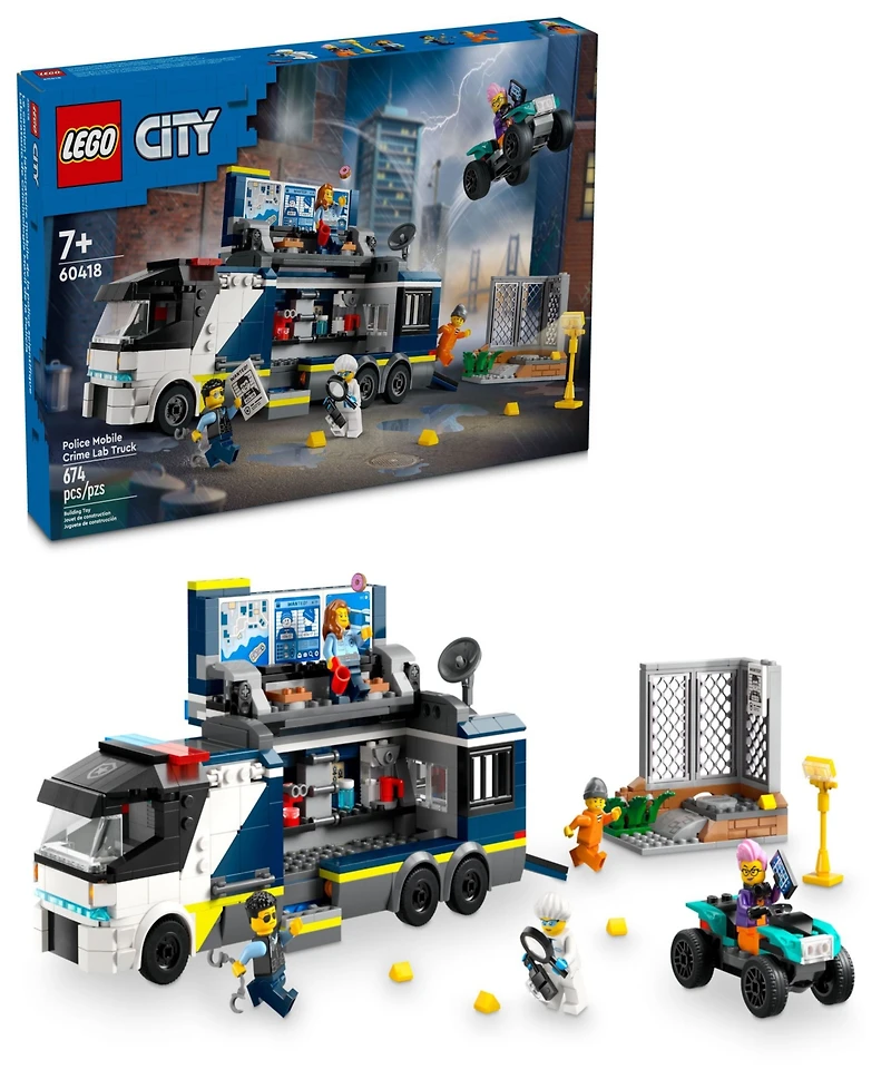 Lego City Police Mobile Crime Lab Truck Toy 60418, 674 Pieces