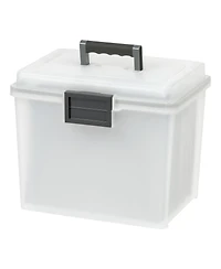 Iris Usa File Box WeatherPro Portable File Organizer Plastic File Box for Letter File w/ Organizer-Lid, Durable Lid and Seal w/ Secure Latching Buckle