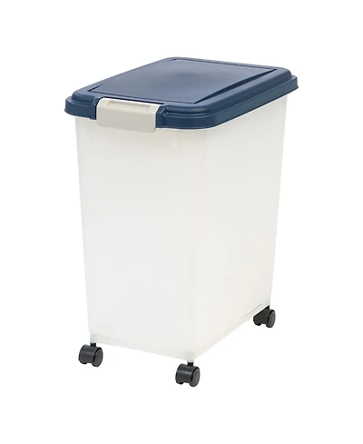 Iris Usa Airtight Dog Food Storage Container, Up to 30 lbs / 33 Qt, Attachable Casters, for Dog Cat Bird and other Pet Food Storage Bin, Keep Fresh, E