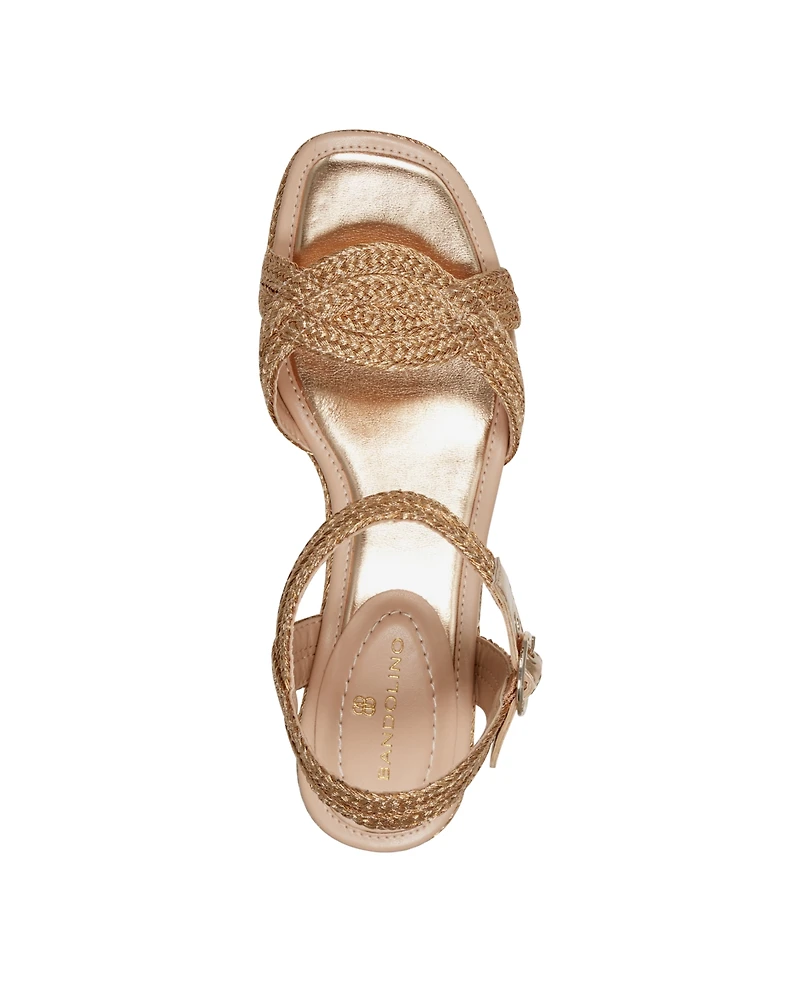 Bandolino Women's Sabinna Platform Braided Wedge Sandals - Gold