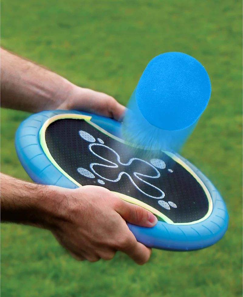 Black Series Trampoline Paddle Ball and Flying Disc Set, Indoor Outdoor Game for Two