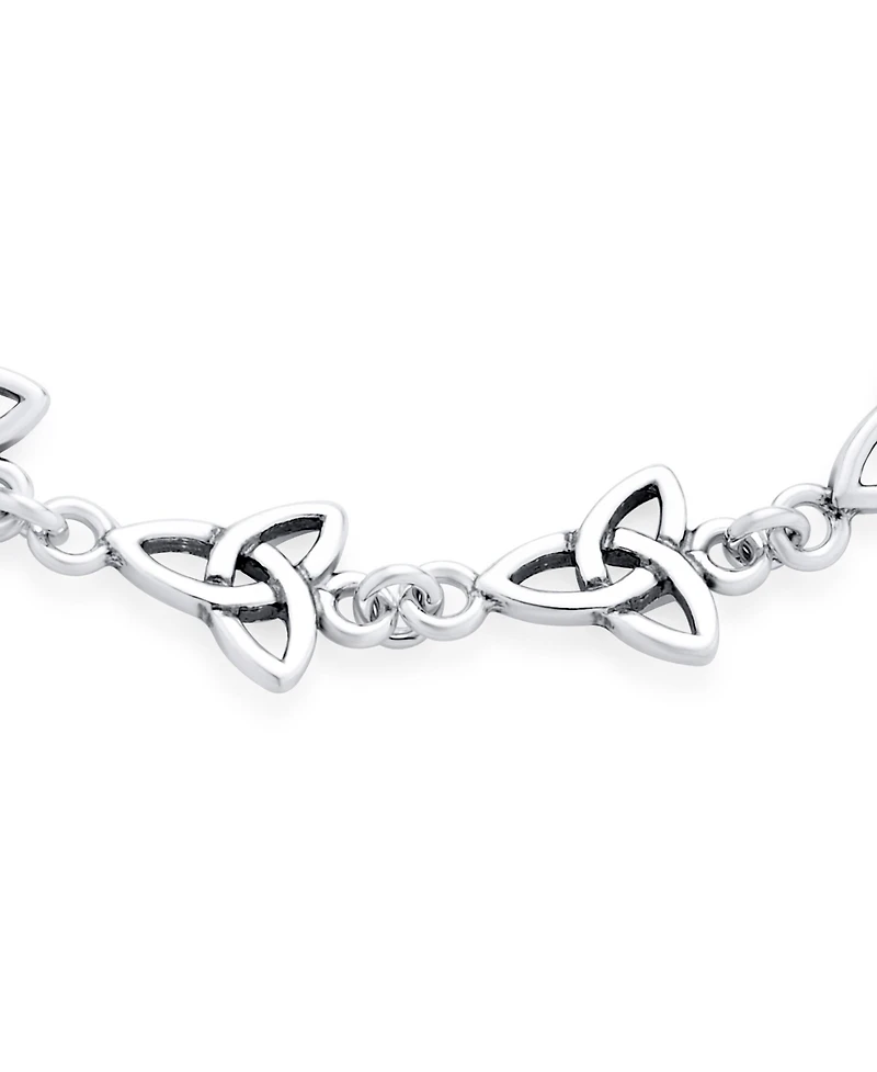 Bling Jewelry Religious Inspirational Christian Faith Irish Love Knot Celtic Triquetra Trinity Bracelet Sterling Silver Oxidized