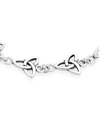 Bling Jewelry Religious Inspirational Christian Faith Irish Love Knot Celtic Triquetra Trinity Bracelet Sterling Silver Oxidized