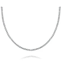 Bling Jewelry Solid 3MM Sterling Silver Miami Cuban Curb Chain Necklace