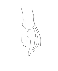 Bling Jewelry Thin Simple Religious Prayer Ball Beads Cross Rosary Bracelet Sterling Silver