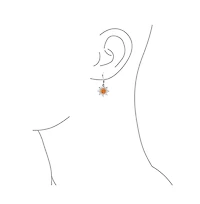 Bling Jewelry Irradiance Green Or Orange Fire Created Opal Summer Fun Sunburst Dangle Drop Earrings .925 Sterling Silver Fish Wire