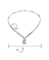 Bling Jewelry Geometric V Shape Interlocking Balls Collar Statement Necklace Silver Sterling