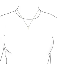 Bling Jewelry Delicate Small Latin Cross Pendant Necklace Flat Rose Gold Plated Sterling Silver 16 Chain .40 Inch