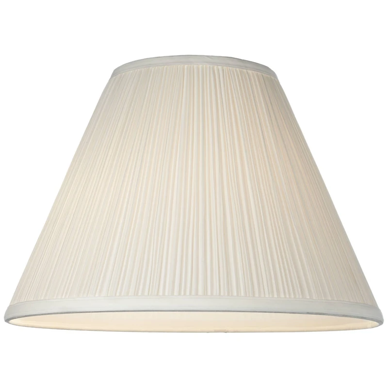 Springcrest Set of 2 White Pleated Medium Empire Lamp Shades 6.5" Top x 15" Bottom x 11" High (Spider) Replacement with Harp and Finial