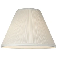 Springcrest Set of 2 White Pleated Medium Empire Lamp Shades 6.5" Top x 15" Bottom x 11" High (Spider) Replacement with Harp and Finial