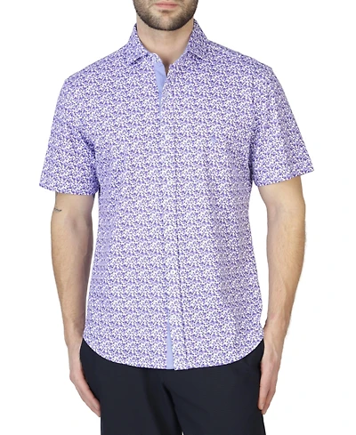 Retro Floral Knit Short Sleeve Shirt