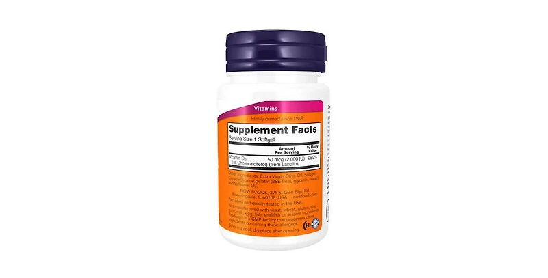Now Foods Vitamin D-3, 2000 Iu