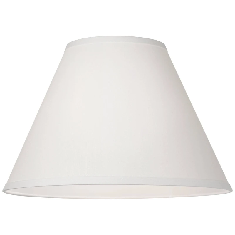 Springcrest Set of 2 Antique White Linen Medium Empire Lamp Shades 6.5" Top x 15" Bottom x 10.75" High (Spider) Replacement with Harp a