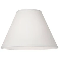 Springcrest Set of 2 Antique White Linen Medium Empire Lamp Shades 6.5" Top x 15" Bottom x 10.75" High (Spider) Replacement with Harp a
