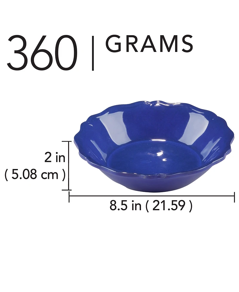 Certified International Blue Indigo Crackle Set of 4 All Purpose Bowl 8.5" x 2", Service For 4