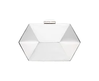 Nina Geometric Mirror Metallic Patent Minaudiere Handbag