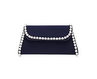 Nina Imitation Pearl Trim Trapezoid Flap Bag