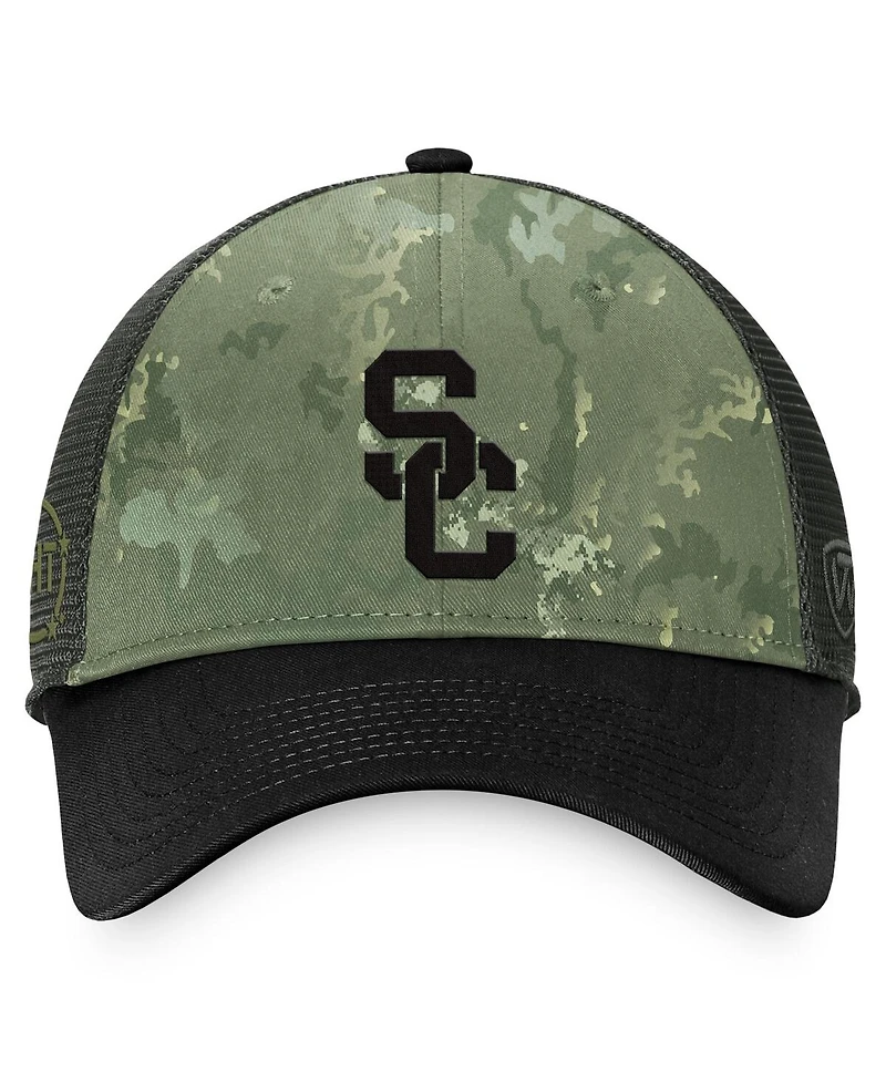 Men's Top of the World Hunter Green, Gray Usc Trojans Oht Military-Inspired Appreciation Unit Trucker Adjustable Hat