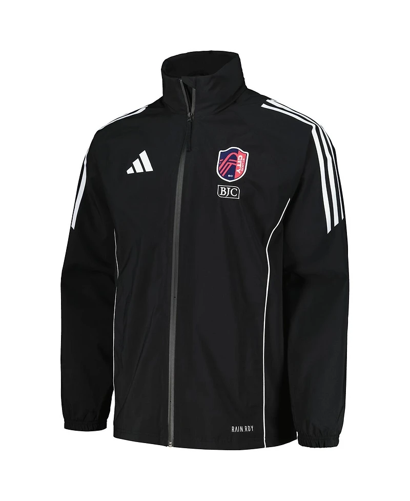 Men's adidas Black St. Louis City Sc Tiro 24 Full-Zip Hoodie Rain Jacket