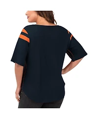 Women's G-iii 4Her by Carl Banks Navy Chicago Bears Plus Linebacker T-shirt