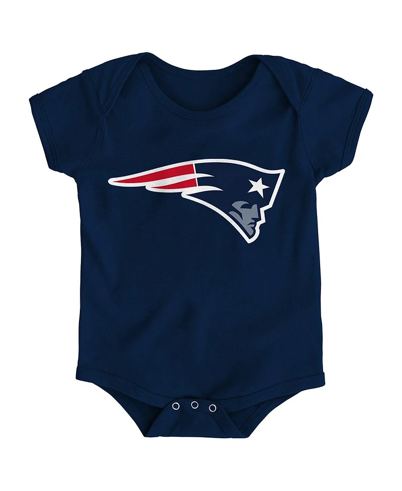 Baby Boys and Girls Navy New England Patriots Team Logo Bodysuit