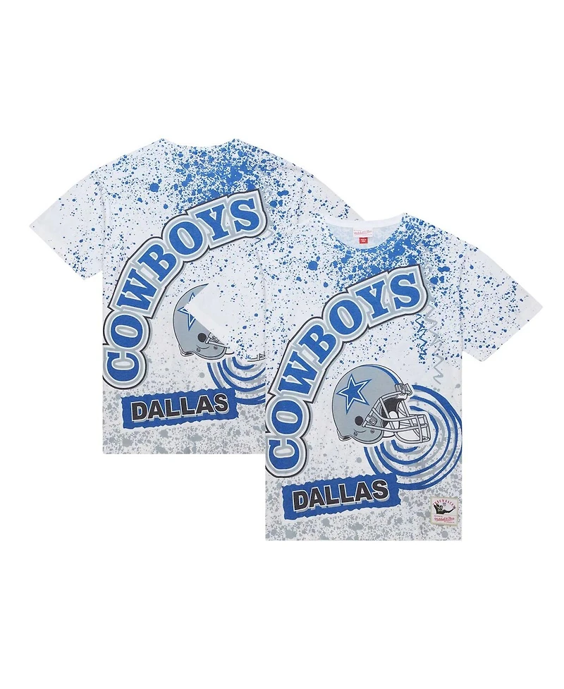 Men's Mitchell & Ness White Dallas Cowboys Team Burst Sublimated T-Shirt