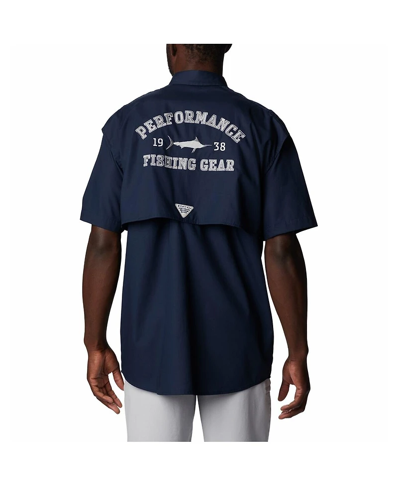 Men's Columbia Navy Dallas Cowboys Bonehead Team Button-Up Shirt